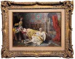 Daniel Israel Orientalist Oil Painting "Great News"