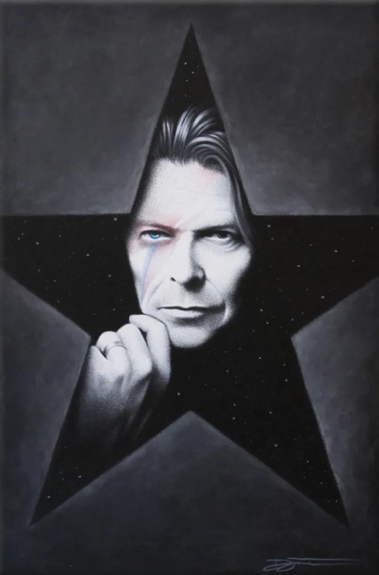 Daniel Jaimes Portrait Painting - Pop Culture Portrait of David Bowie, "Starman"