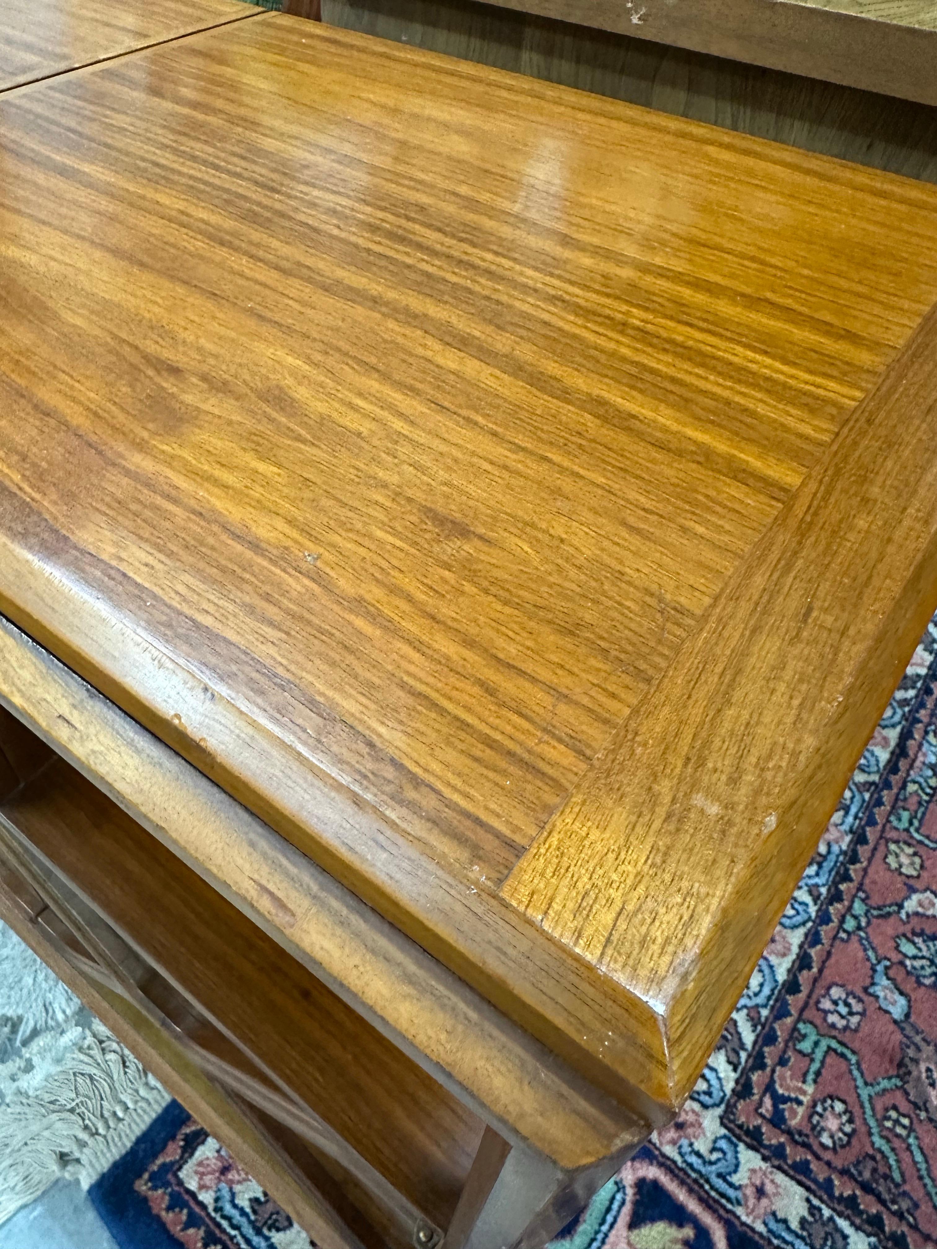 Daniel Jones Nyc Attrib. Mid Century Modern Burlwood Flip Top Server For Sale 5