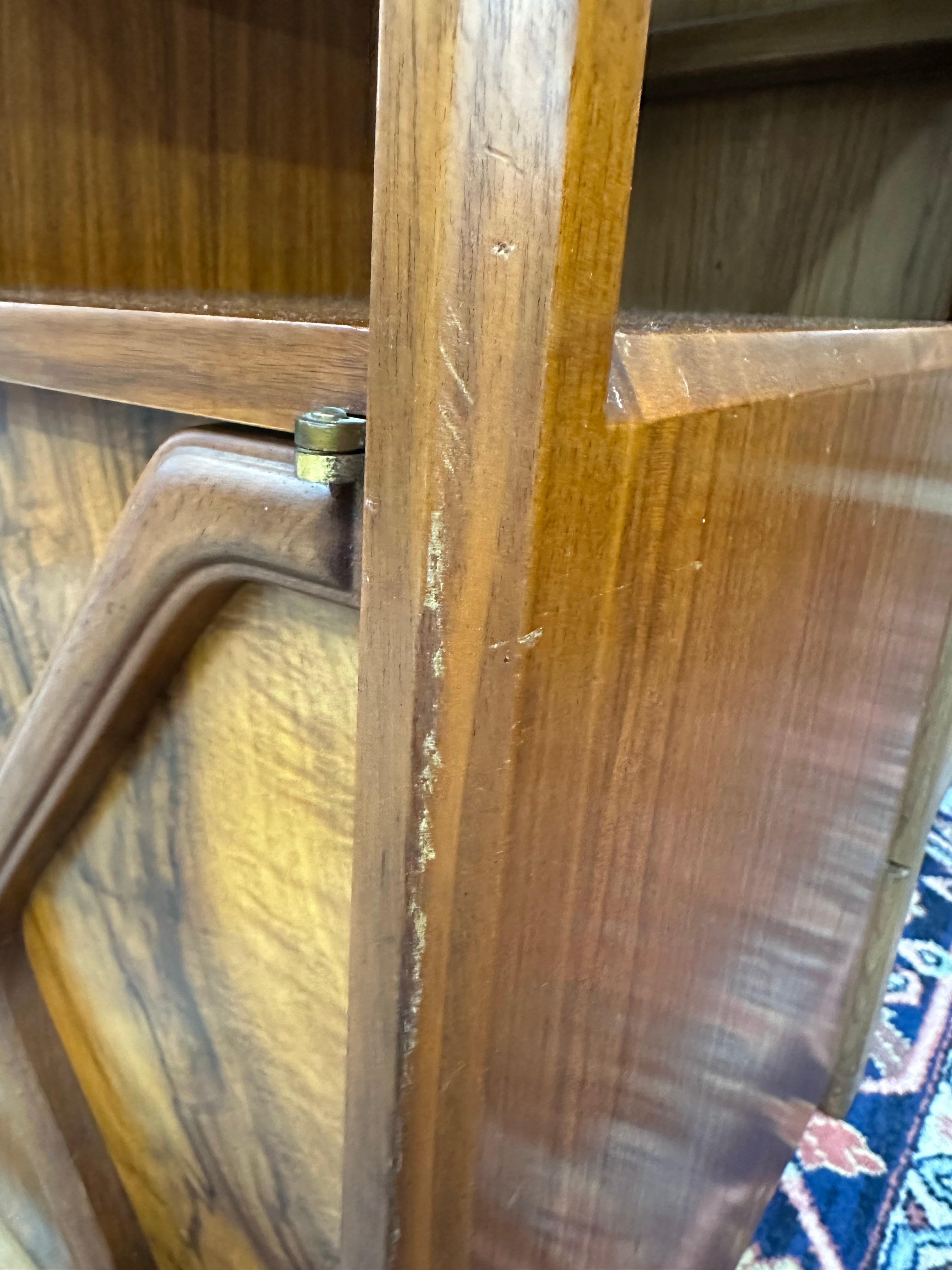 Daniel Jones Nyc Attrib. Mid Century Modern Burlwood Flip Top Server For Sale 7