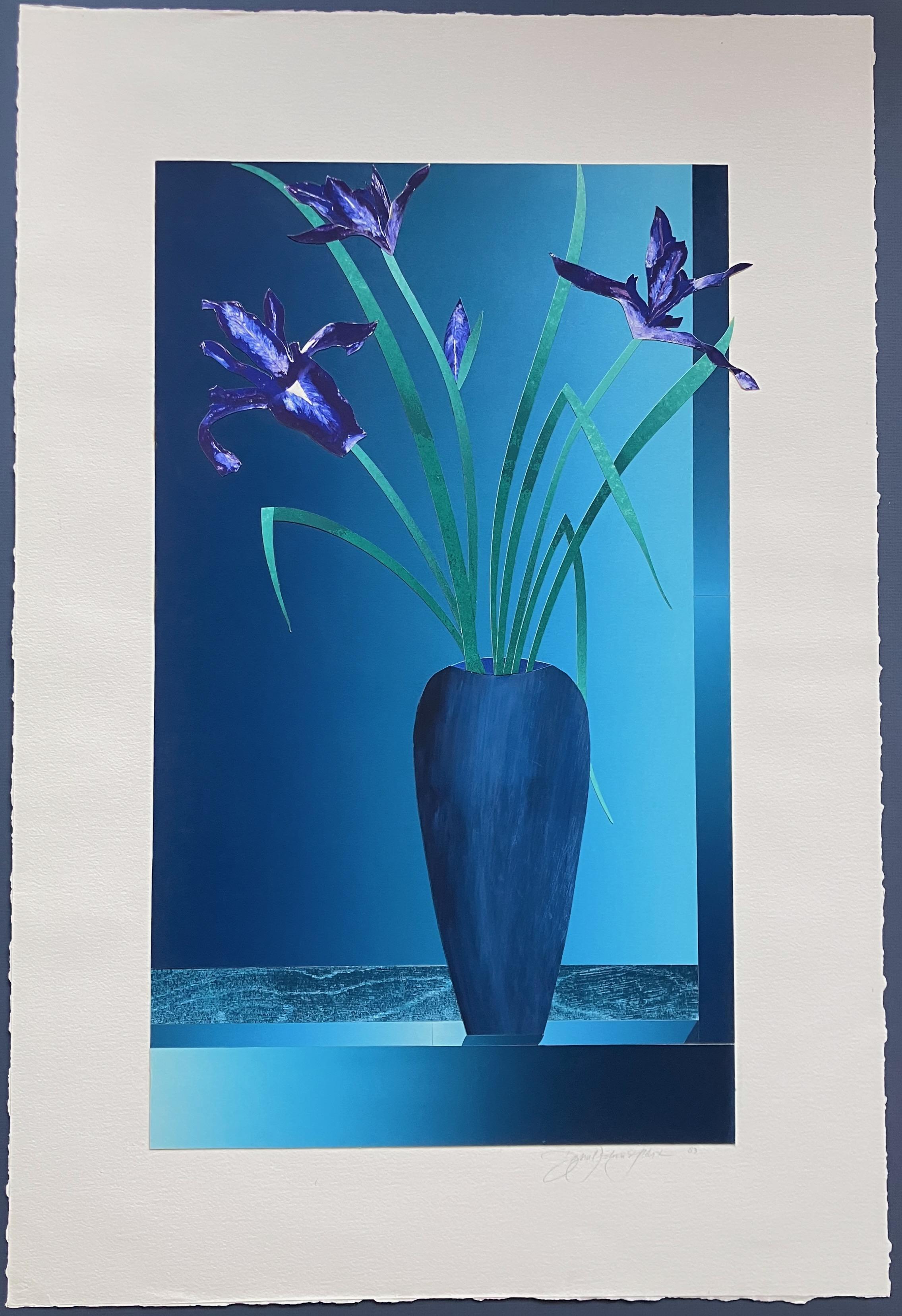 Iris dans un vase - Nature morte en vente 2
