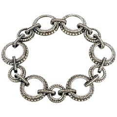 Daniel K Diamond 18 Karat Gold Circle Chain Link Bracelet
