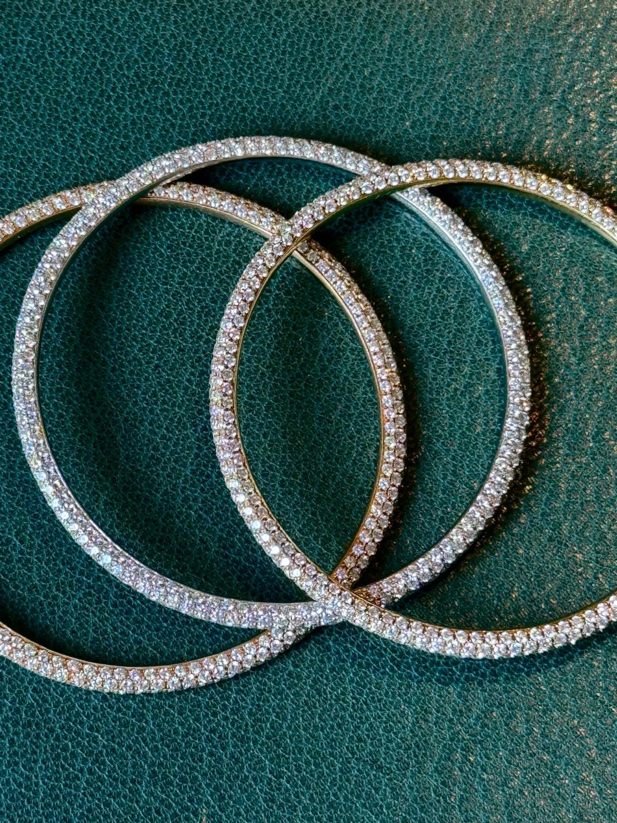 Daniel K Diamond bangle bracelets in rose, yellow and grey gold 18K For Sale 7