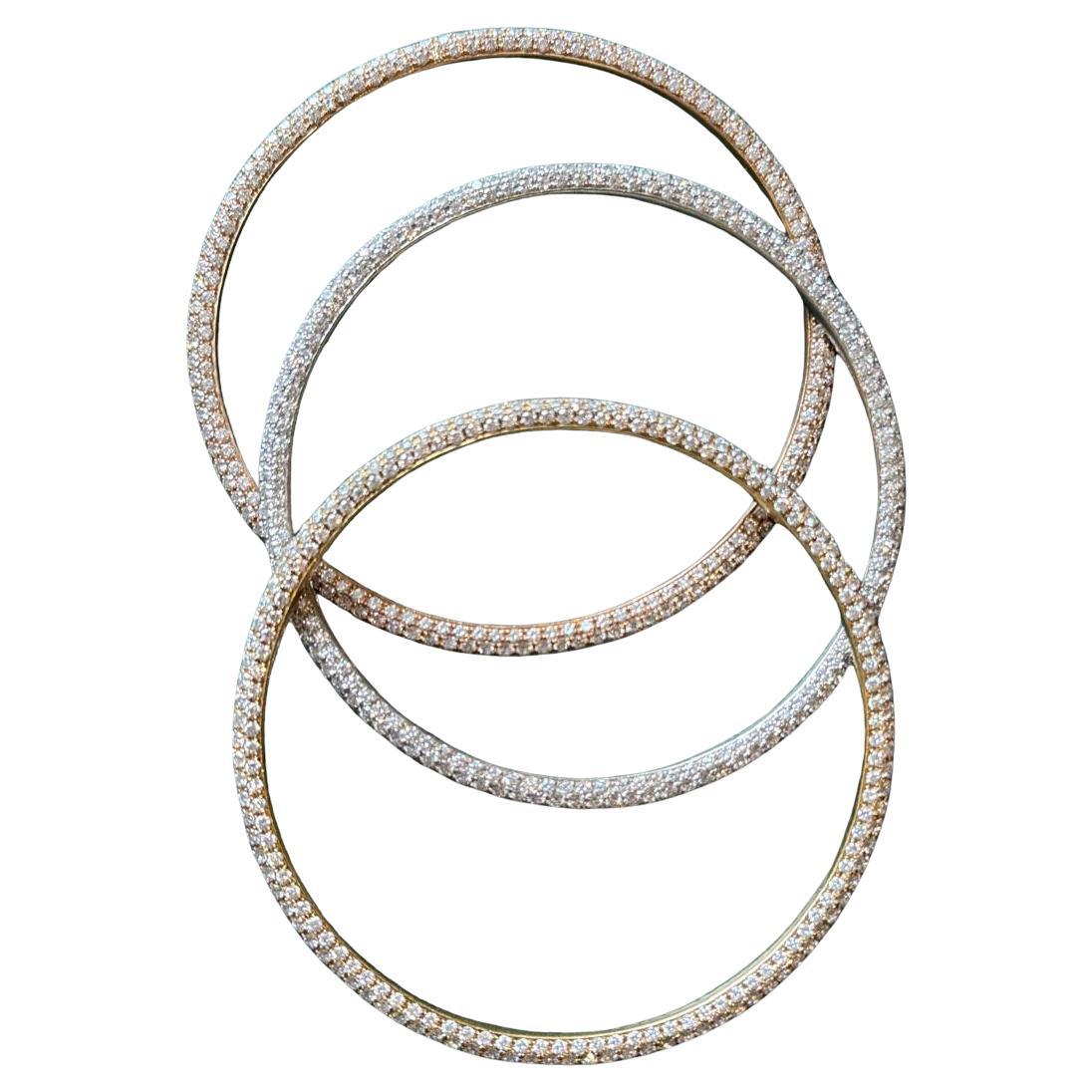 Daniel K Pulseras brazalete de diamantes en oro rosa, amarillo y gris de 18 quilates