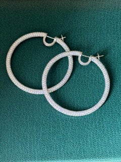Daniel K Diamond hoops earrings white gold 18K