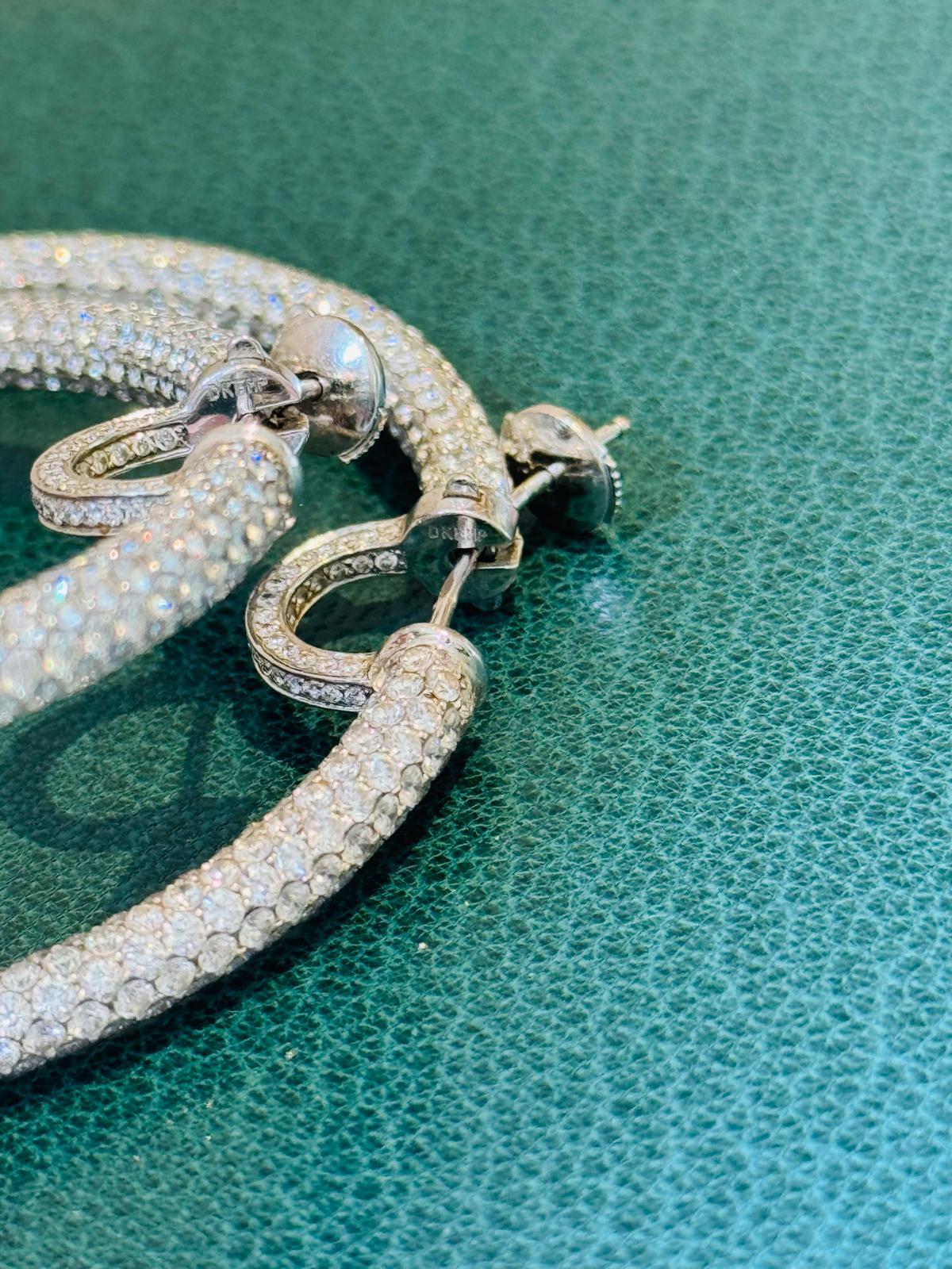 Daniel K Diamond hoops earrings white gold 18K For Sale 2