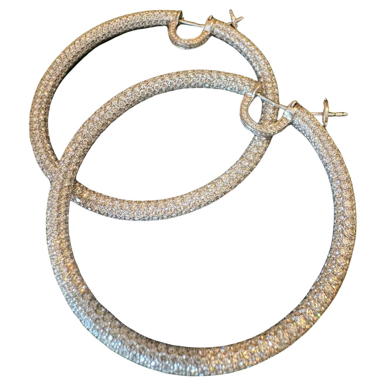 Daniel K Diamond hoops earrings white gold 18K