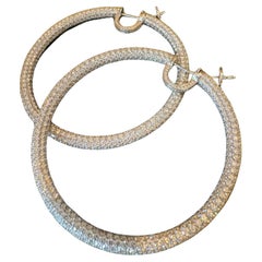 Daniel K Diamond hoops earrings white gold 18K