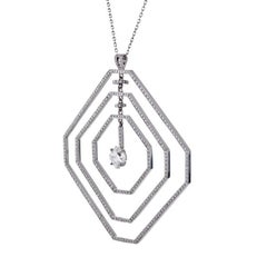 Daniel K Platinum Geometrical Diamond Pendant, GIA 0.84ct F/SI, Contemporary