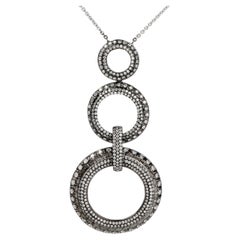 Daniel K Round Diamond 18 Karat Gold Circle Drop Necklace