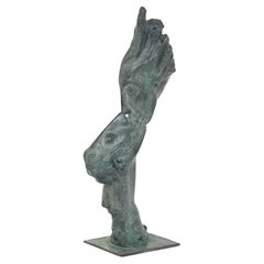 Daniel Kafri ( Israeli, 1945- ) Patinierte Bronzeskulptur eines Kissen