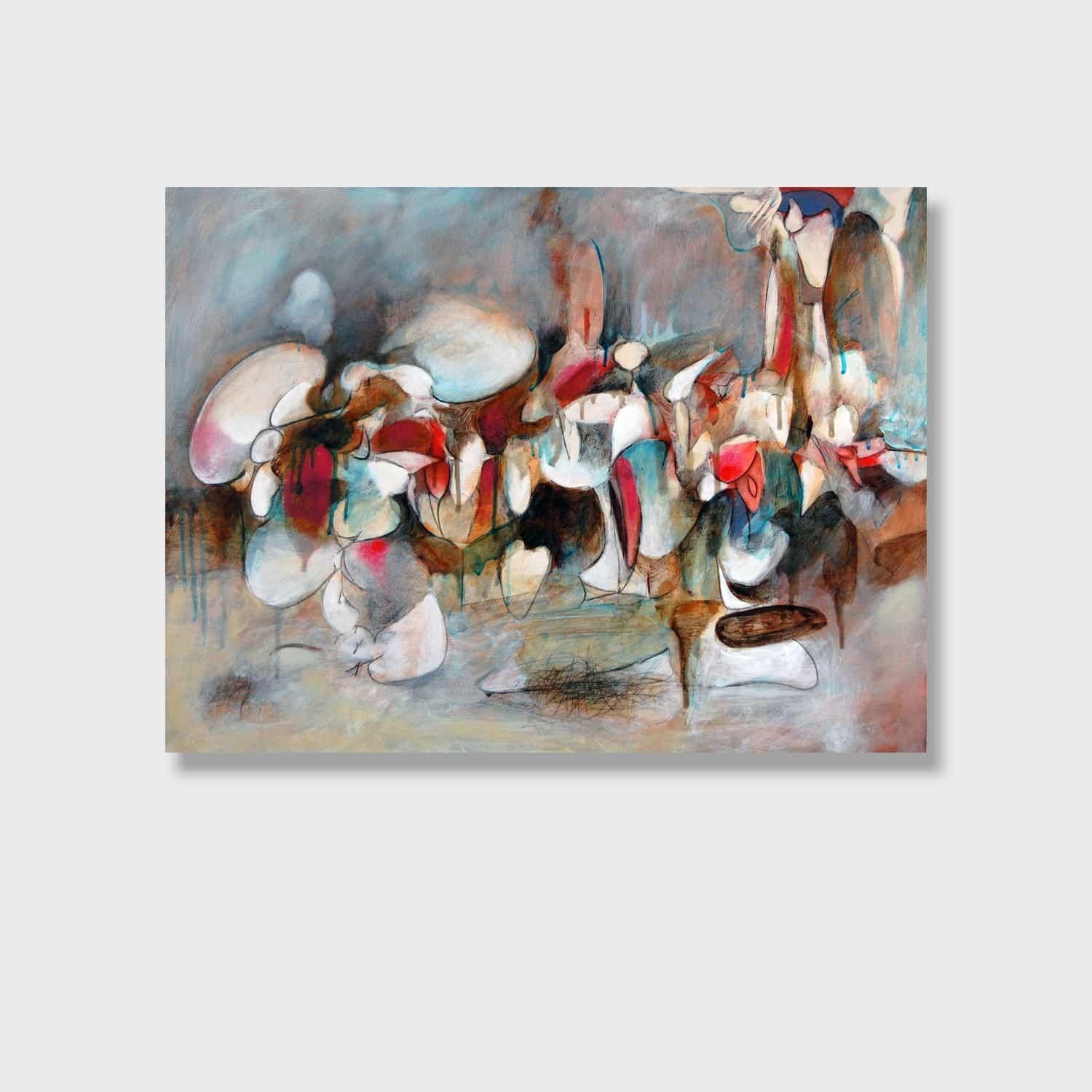 Abstract Oil Painting on Panel "Alien Landscape 5"