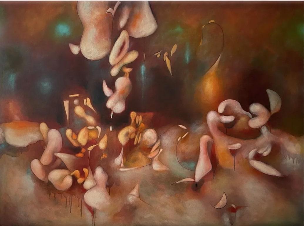 Daniel Ketelhut Abstract Painting - Abstract Oil Painting, "Playground Jupiter"