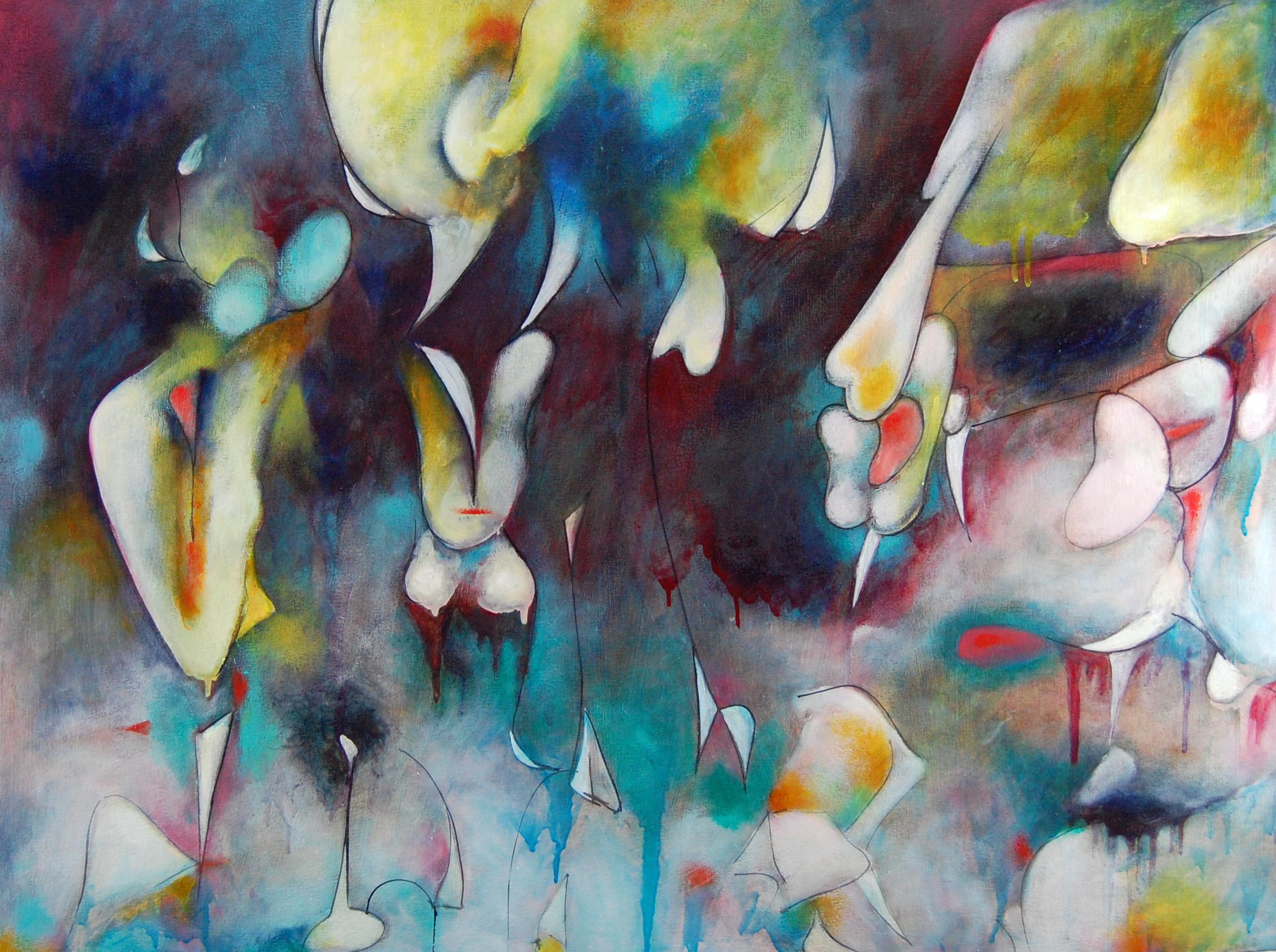 Abstract Painting di Daniel Ketelhut - Pittura astratta, "Non così vasta l'oscurità"