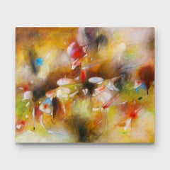An Abstract Oil on Canvas Painting, "The Red Queen's Council"