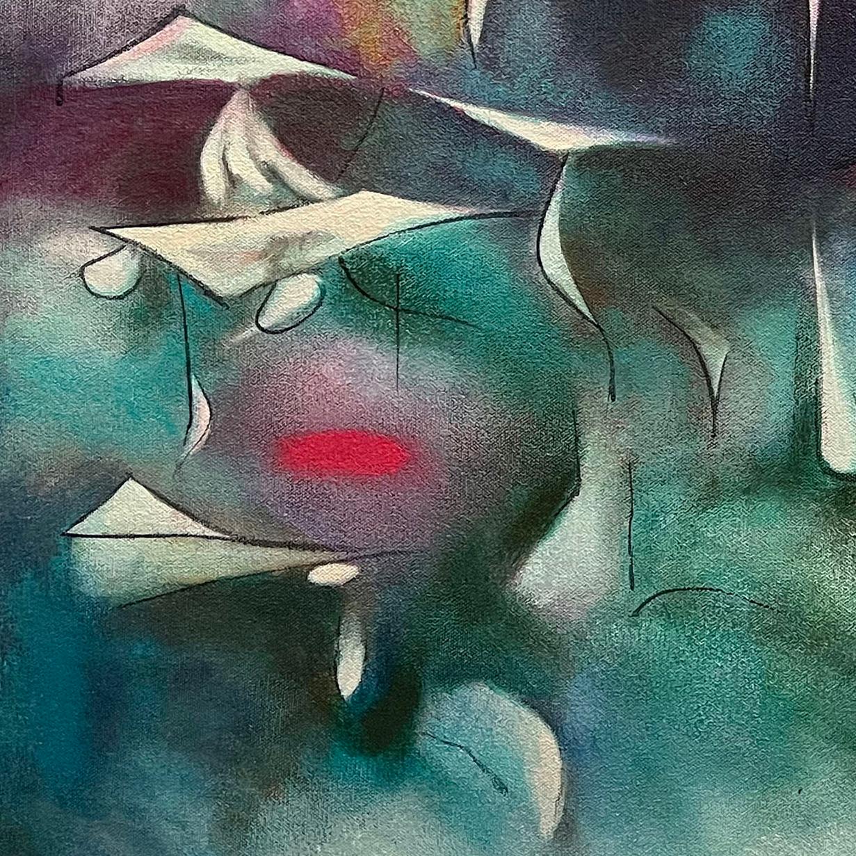 Buntes abstraktes Gemälde mit dem Titel „Secret Celebration“ (Abstrakt), Painting, von Daniel Ketelhut