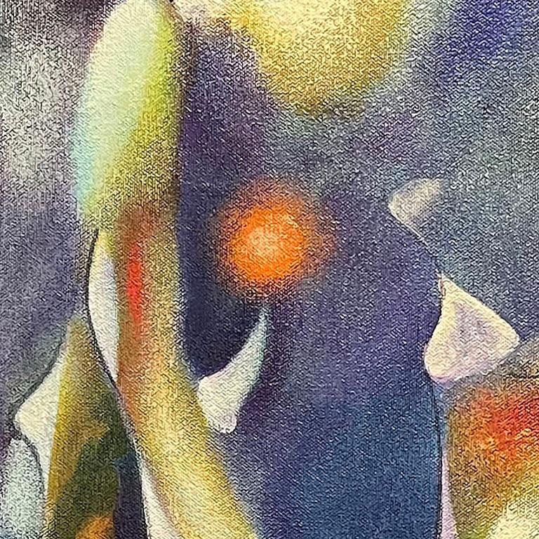 Buntes abstraktes Gemälde mit dem Titel „Secret Celebration“ (Grau), Abstract Painting, von Daniel Ketelhut