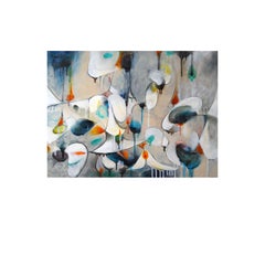 Pintura abstracta contemporánea, "Bailando con la vida"
