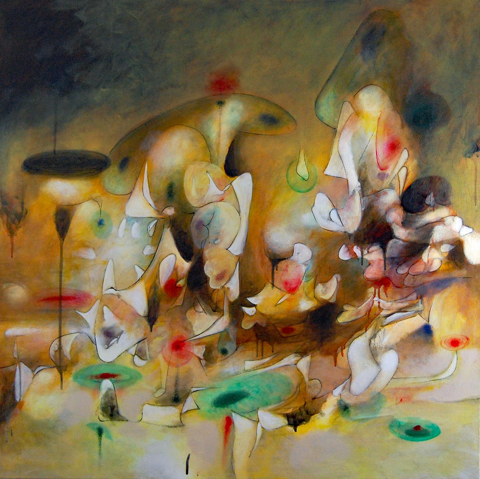 Daniel Ketelhut Abstract Painting - Oil Painting "Murmurs in the Midsummer Shade"