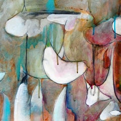 Pittura a olio su pannello surrealista "Paesaggio alieno 3