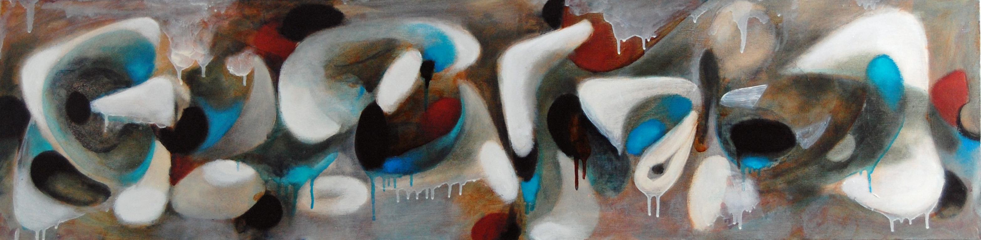 Daniel Ketelhut Abstract Painting - Surrealist Painting "Beneath Hidden Strata"