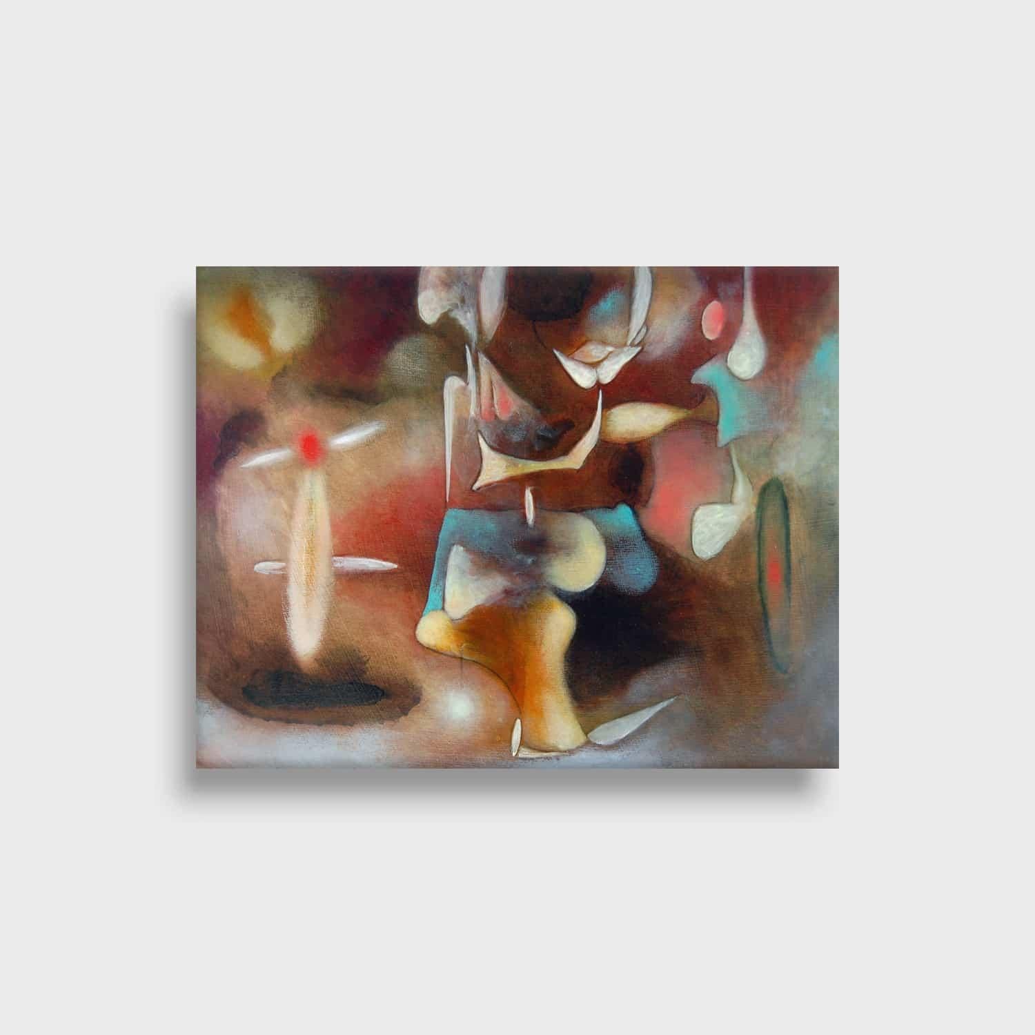 Daniel Ketelhut Abstract Painting - Surrealist Painting on Panel "The Ritual, Variation 2"