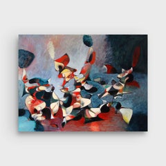 Abstract Oil Painting on Panel "Conditioned Arising"