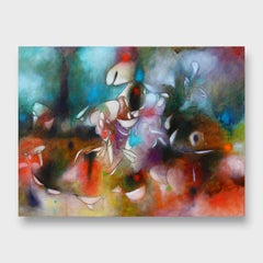 An Abstract Oil on Canvas Painting, "The White Knight's Dilemma"