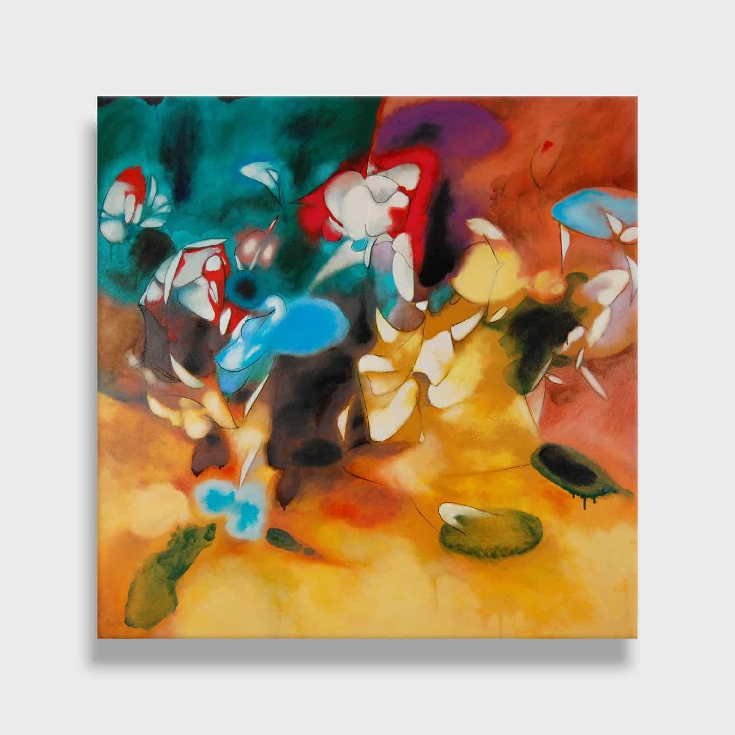 Daniel Kettelhut Abstract Painting – Surrealistisches Ölgemälde "Eine reichere Ernte, geerntet ohne Anstrengung"