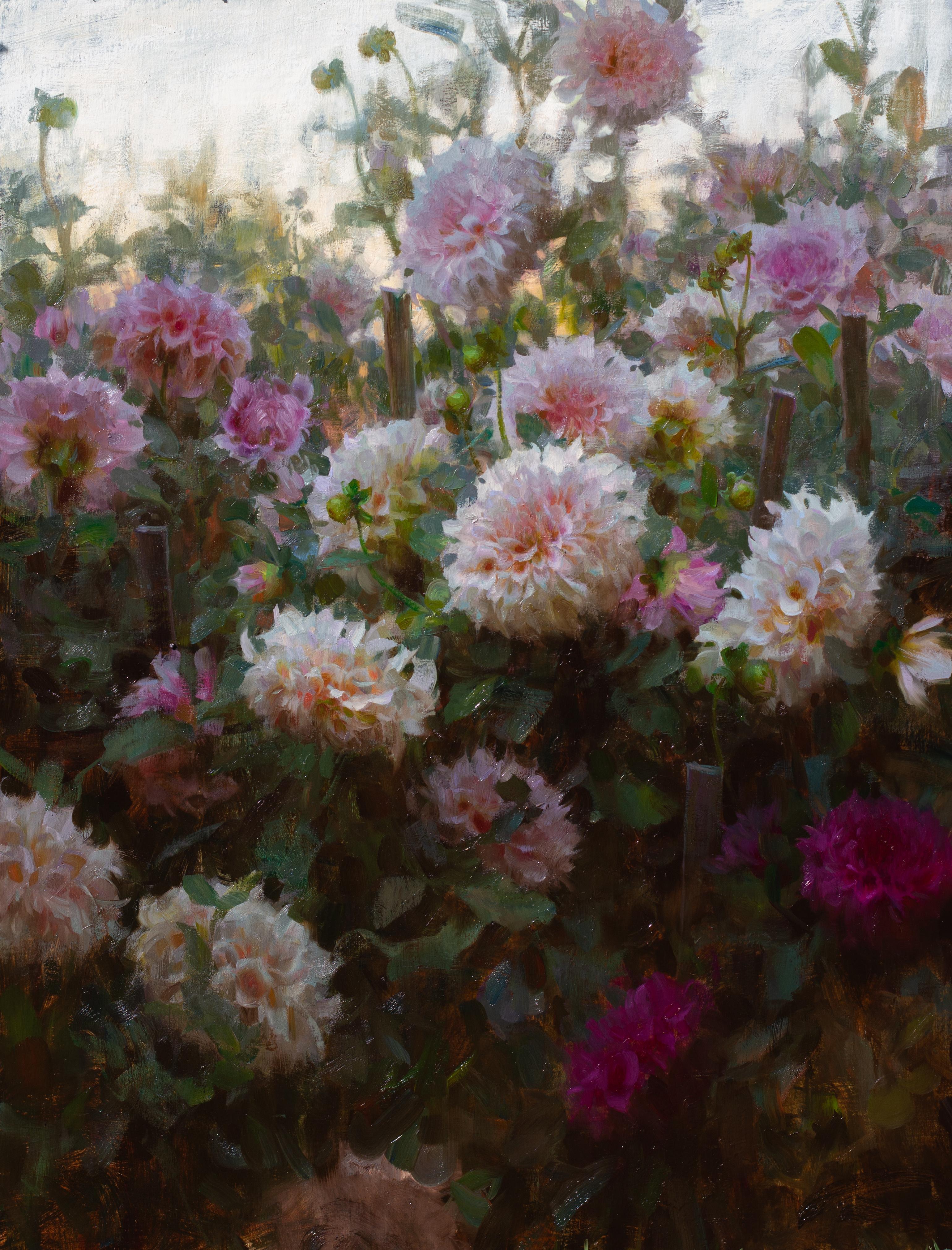 "Dahlia Eventide," Oil Painting