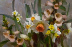 "Narcissus & Foxgloves," Oil Painting