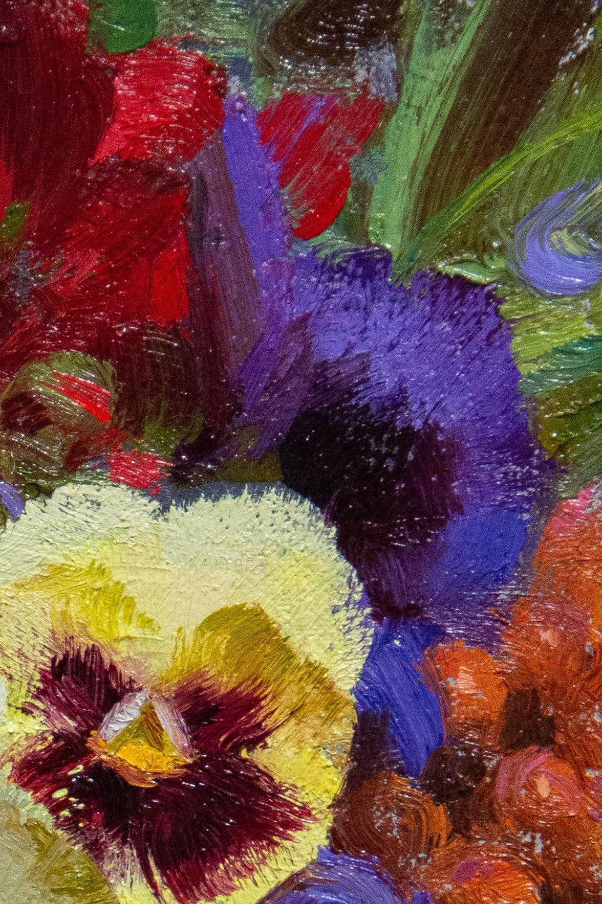 „Pansies and Berries II“, Ölgemälde im Angebot 1