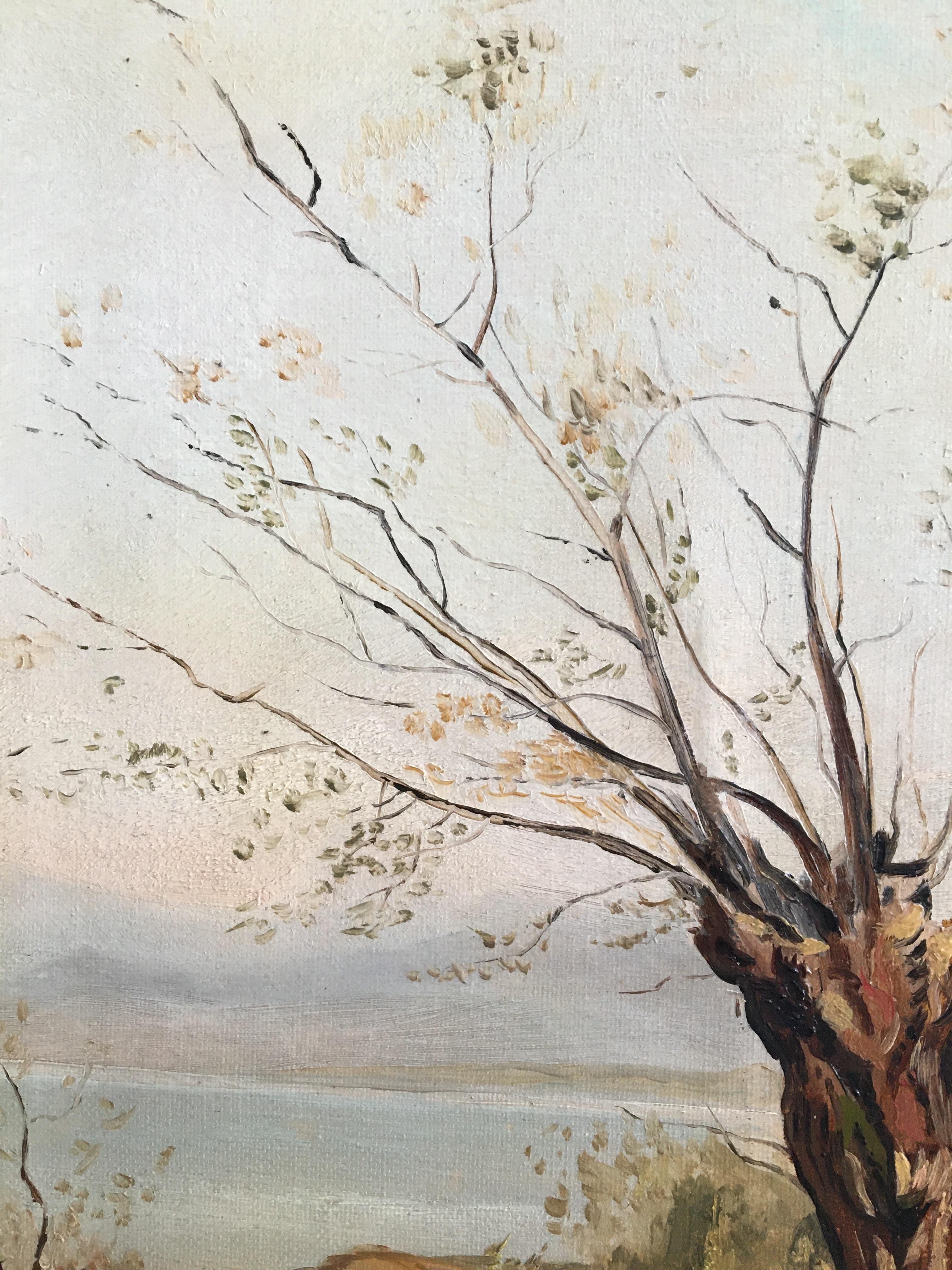 Arbre en automne avec vue sur le lac en vente 1