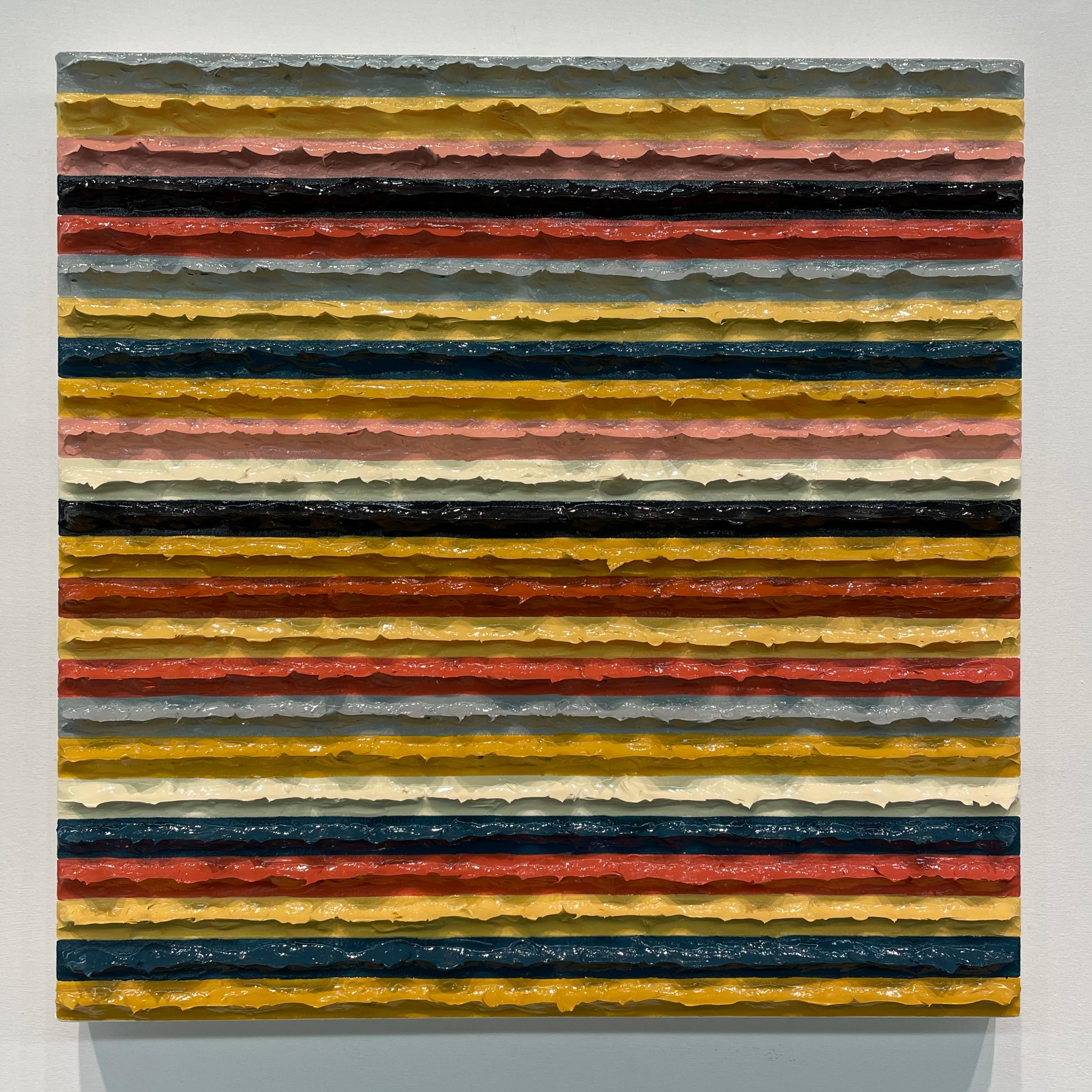 Daniel Klewer Abstract Painting - "Burnt Orange Acorn" 