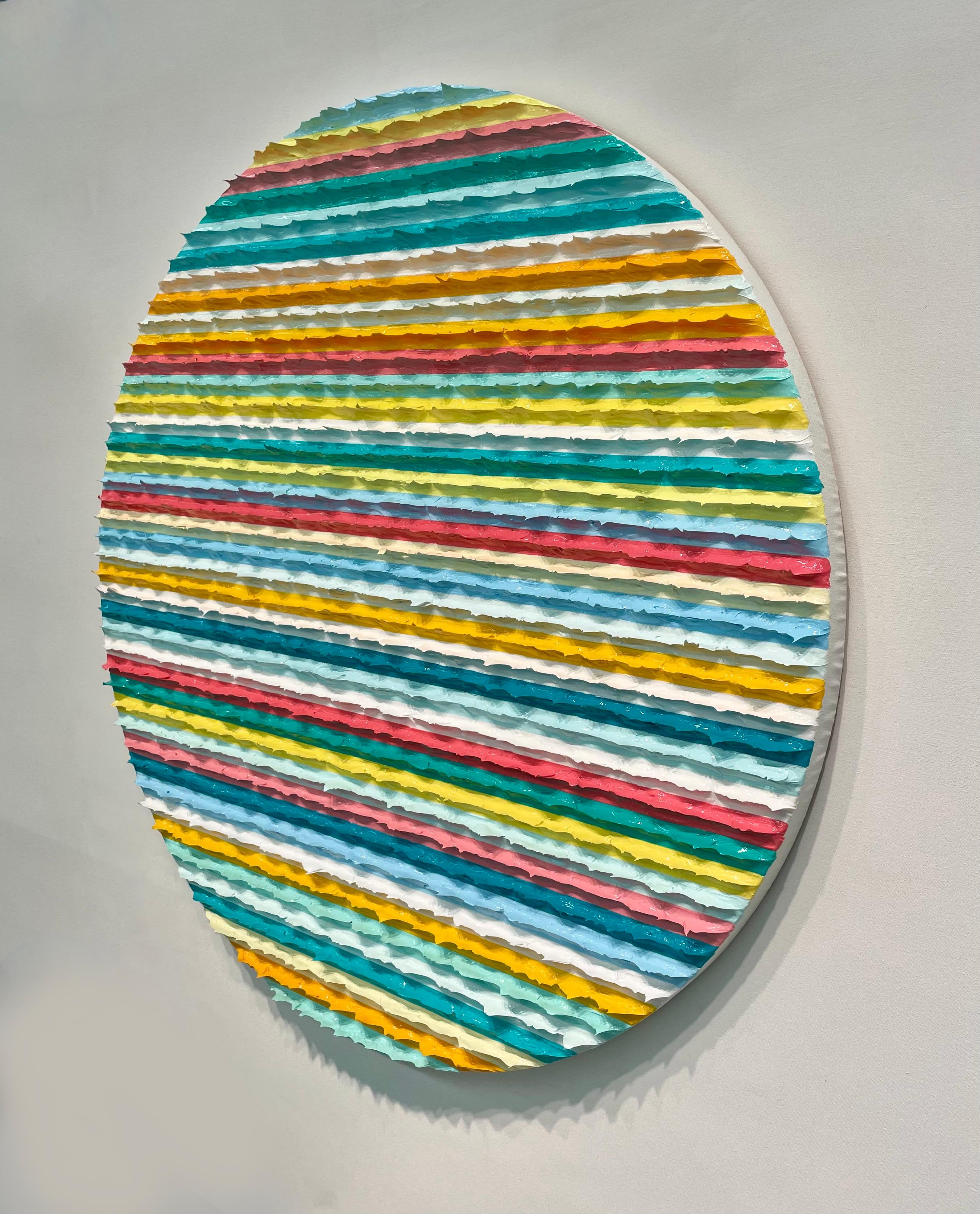 pittura acrilica contemporanea astratta e colorata, impasto, strisce strutturate, firmata - Painting Contemporaneo di Daniel Klewer