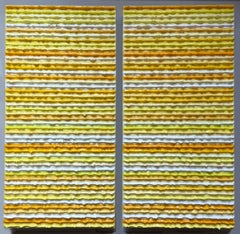 'Lemon Drop Apricot (Diptych)' original acrylic painting by Daniel Klewer