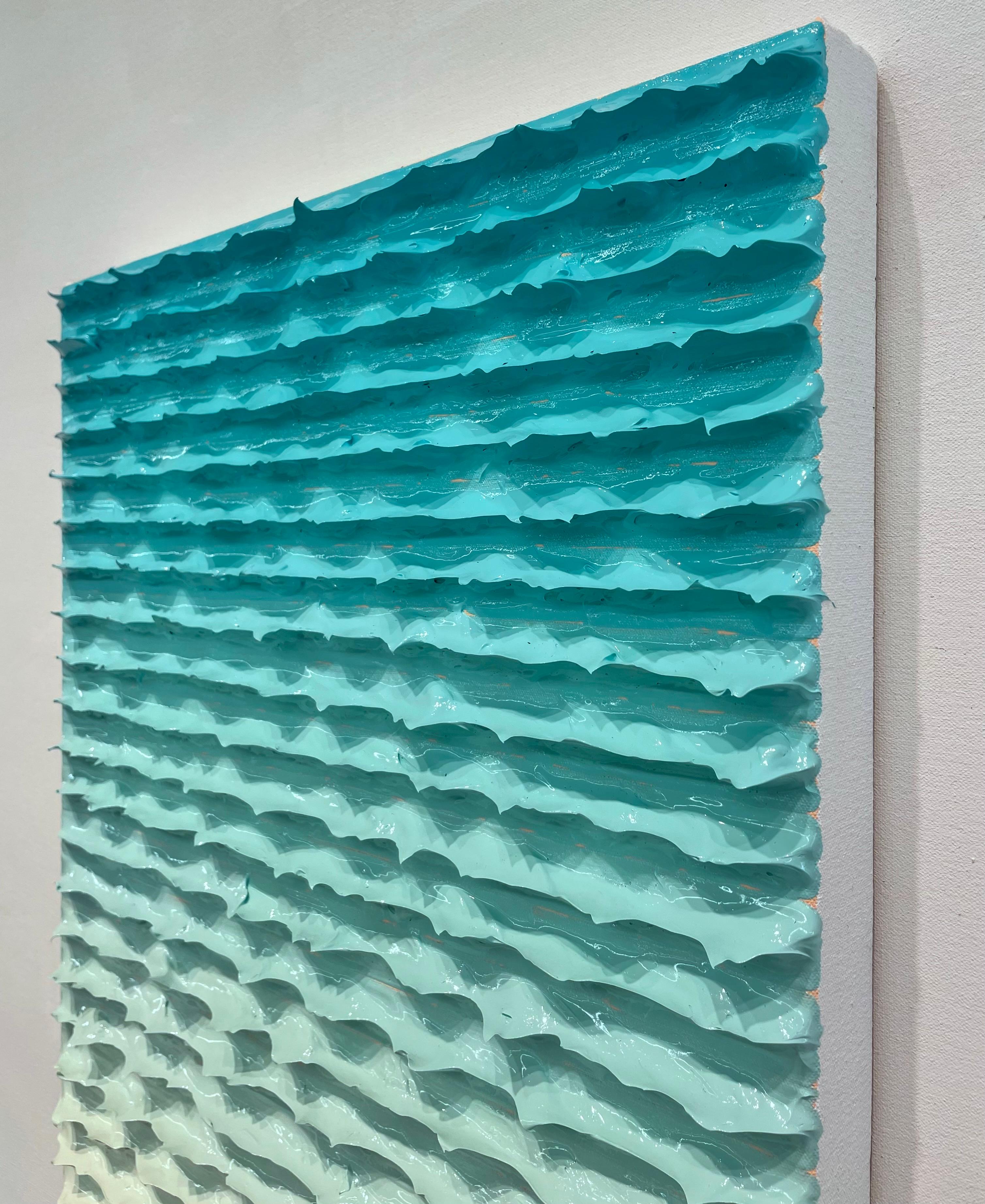 pittura acrilica contemporanea astratta e colorata, impasto, strisce strutturate, firmata - Abstract Painting Grigio di Daniel Klewer