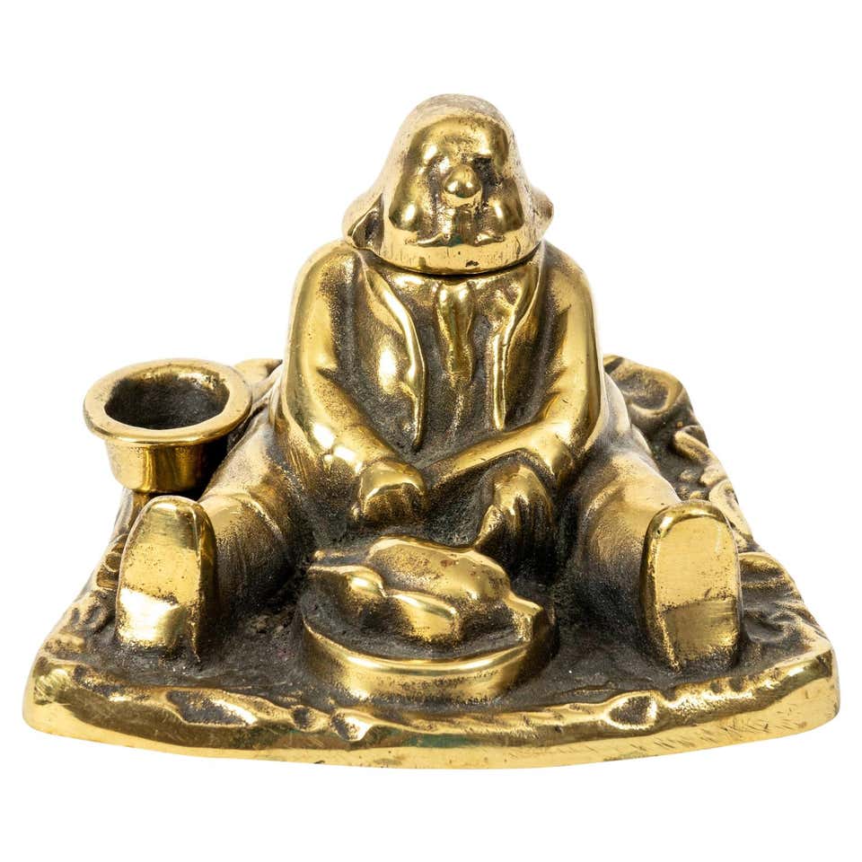 Antique English Novelty / Figural Brass Inkwell - Hare c.1880 For Sale ...