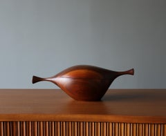 Cuenco con tapa de nogal artesanal Daniel Loomis Valenza,  c.1960