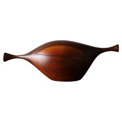 Bol couvert en noyer fabriqué à la main par Daniel Loomis Valenza,  c.1960