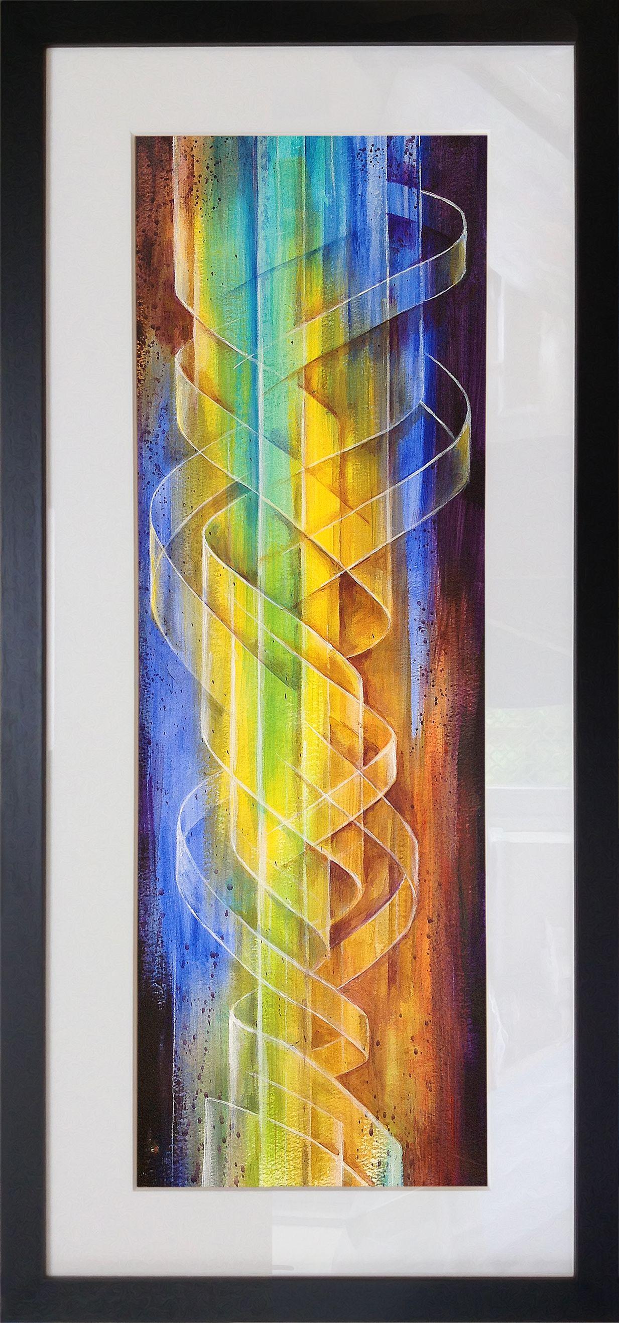 DNA Illuminated XX, Painting, Acrylic on Paper For Sale 1