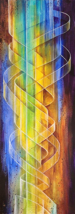 DNA Illuminated XX, Gemälde, Acryl auf Papier