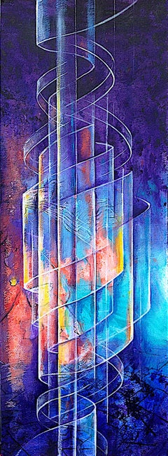 DNA beleuchtet XXIV, Gemälde, Acryl auf Aquarellpapier