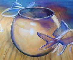 Pesce rosso XLV, Pittura, Olio su pannello MDF