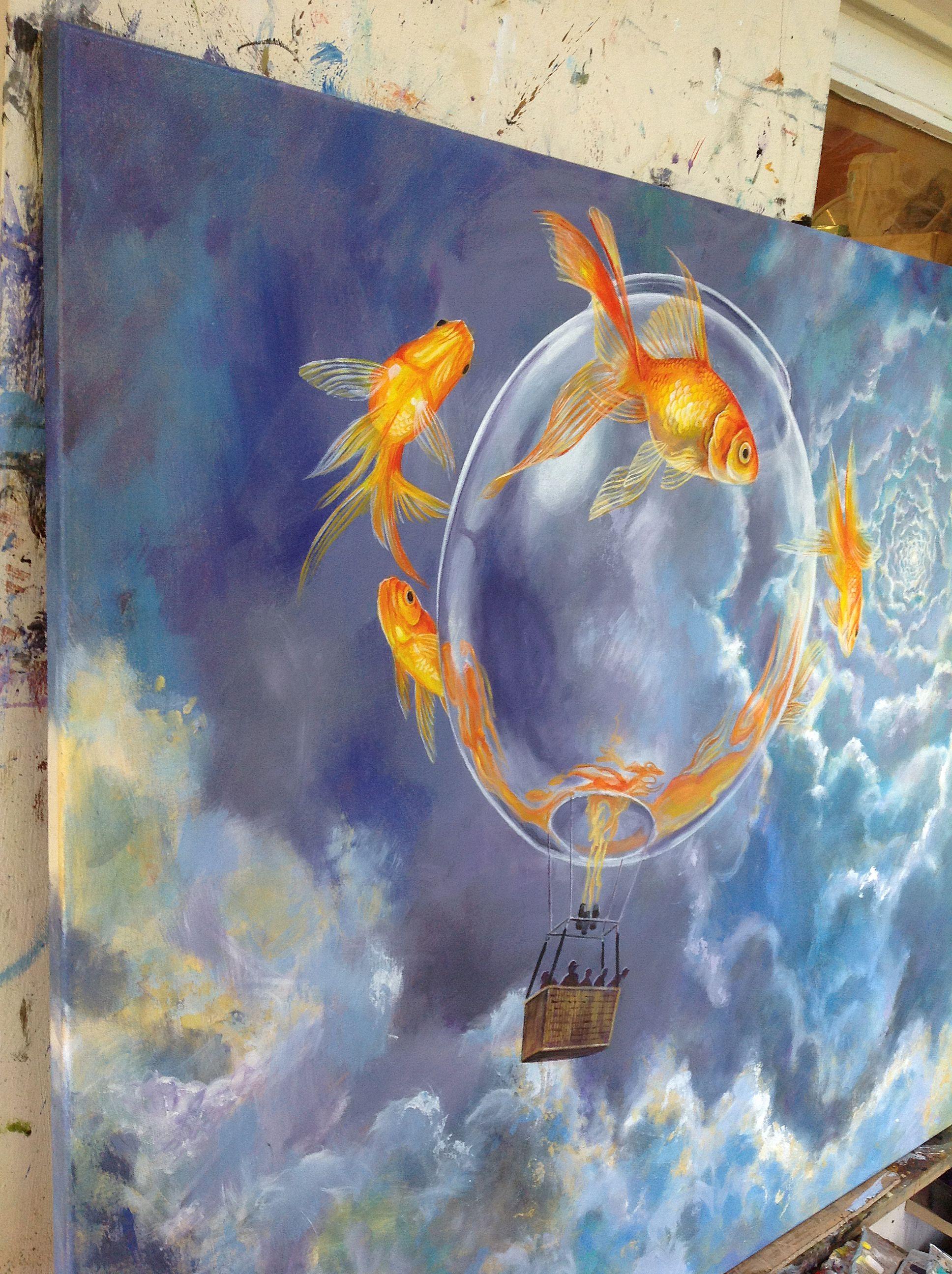 Pez Dorado XXXIX, Pintura, Acrílico sobre lienzo 1
