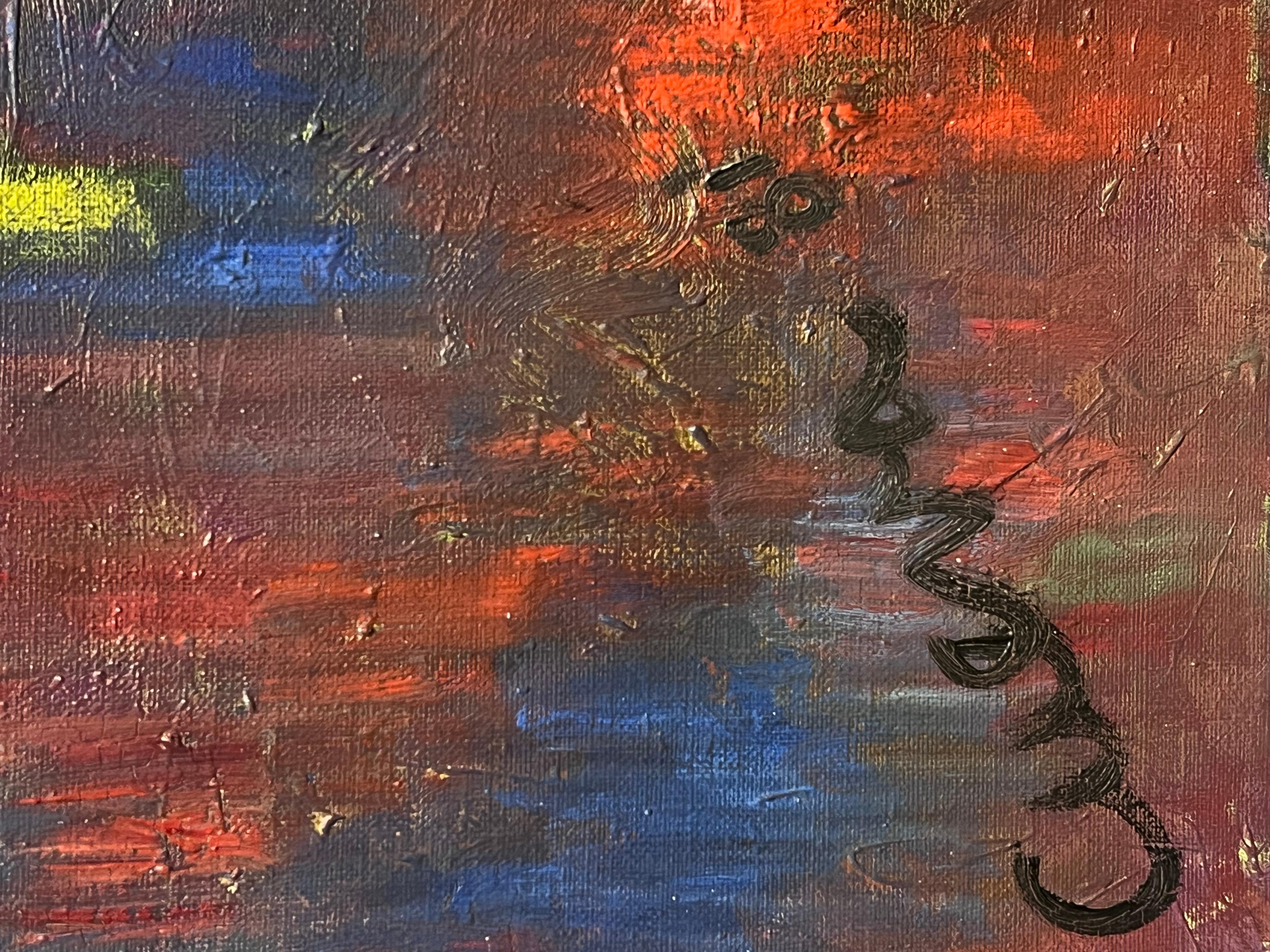 Grande quadro figurativo astratto americano del XX secolo Galleria di Parigi (a) Gallery 3