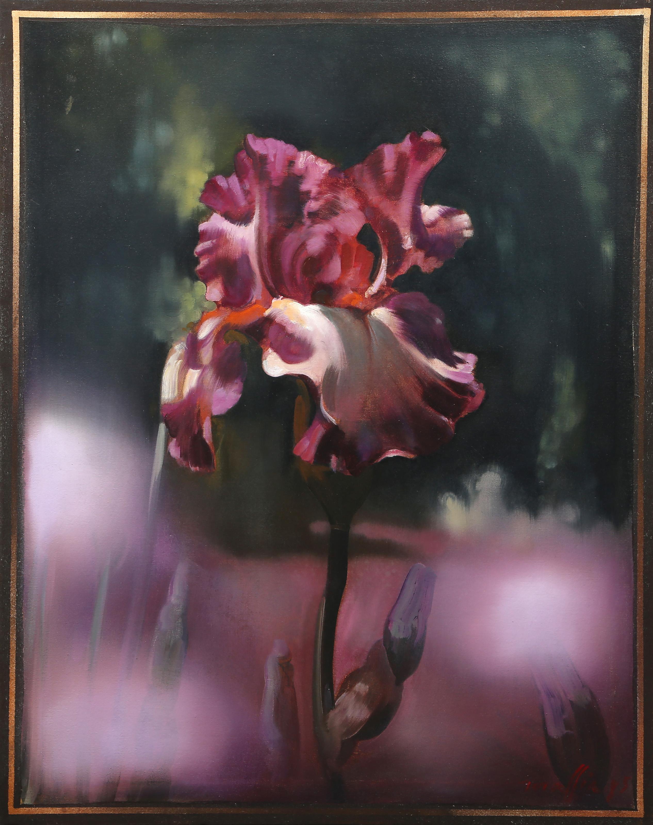 Daniel Maffia, francés (1937 - ) - Iris Magenta, Año:  1985, Medio:  Óleo sobre lienzo, Tamaño:  30.25 x 24 in. (76.84 x 60.96 cm) 