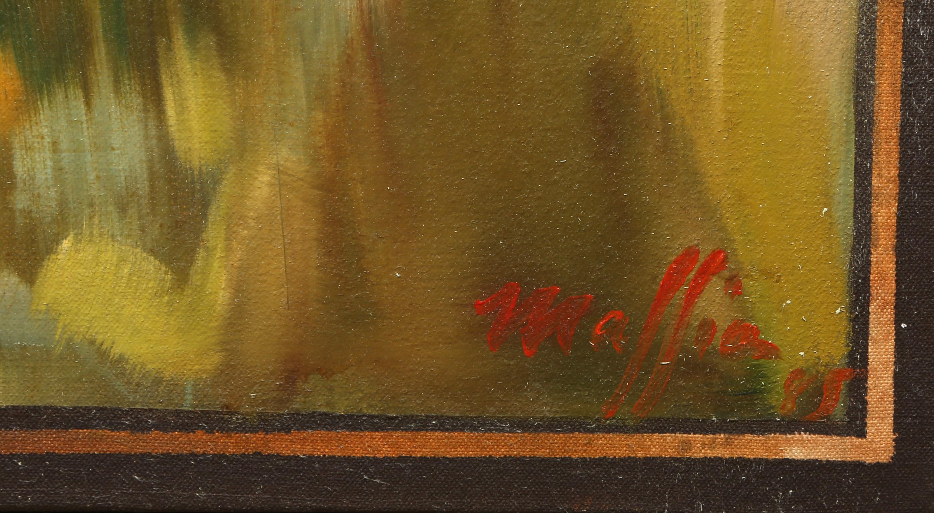 Pink Iris, Modern Oil Painting by Daniel Maffia For Sale 2