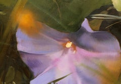 Rosa Nasturtiums, großes modernes, geblümtes Ölgemälde von Daniel Maffia