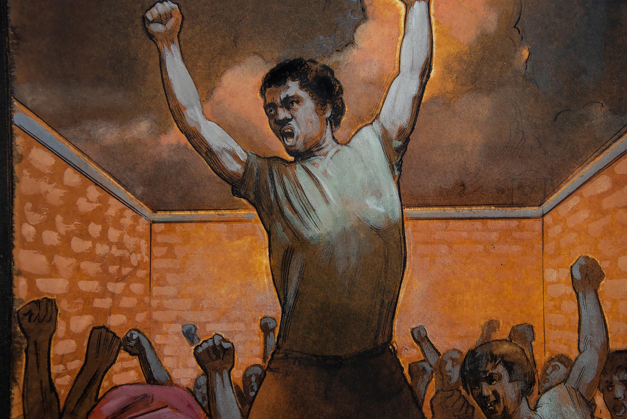 Protest Revolt and Uprising illustration - Painting by Daniel Maffia